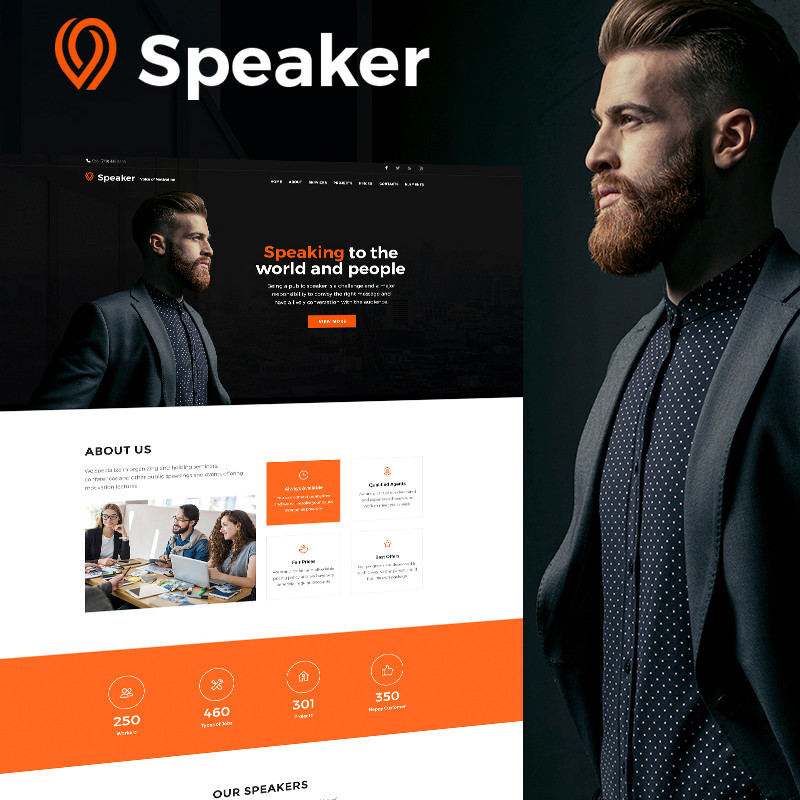Speaker - Plantilla WordPress para Sitio de Entrenador Vital